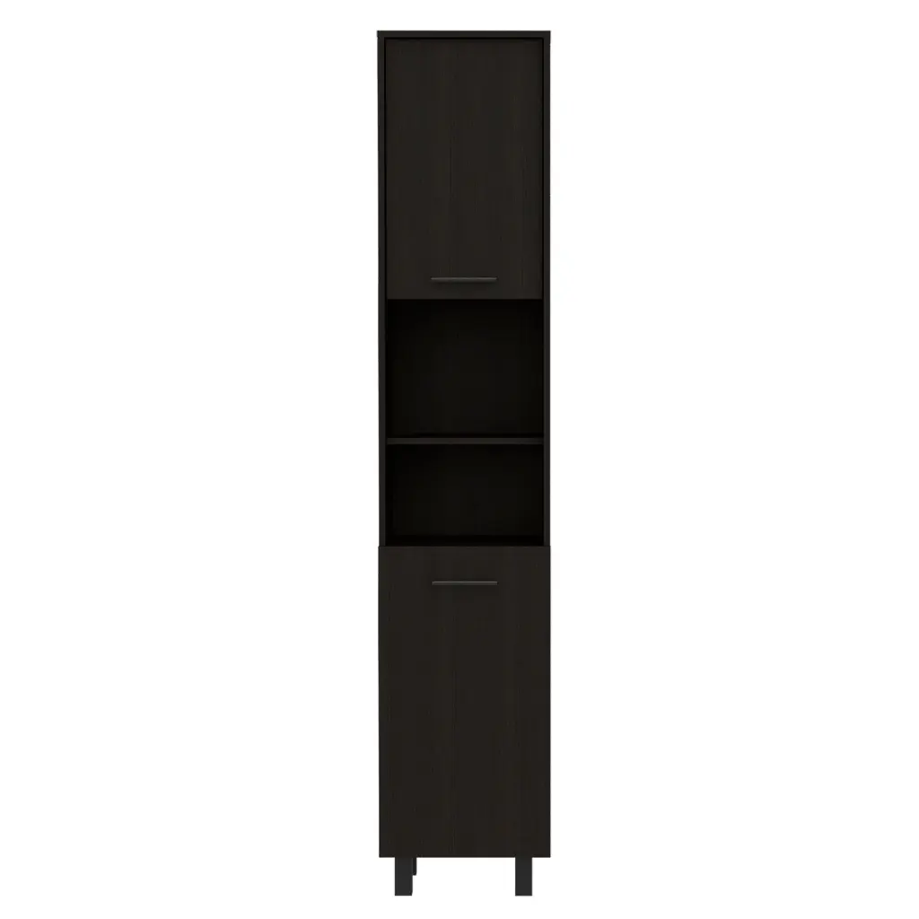 Hobart Pantry Three Interior Shelves Two Cabinets Black Finish rta muebles colombia