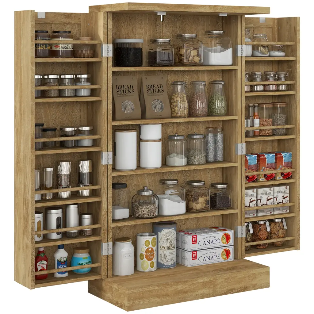 Homcom 41 Inch Kitchen Pantry Storage Cabinet Freestanding White aosom business