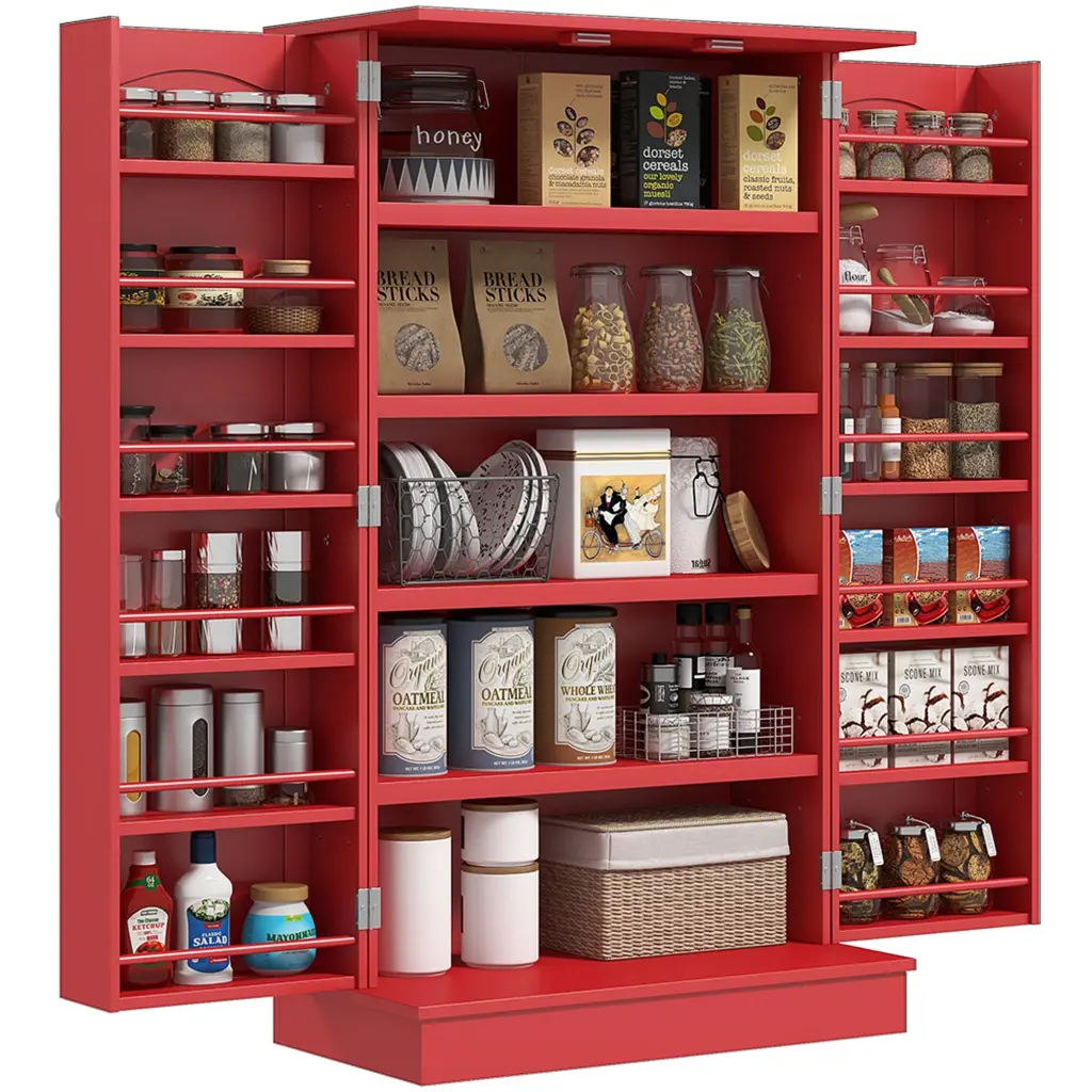 Homcom 41 Inch Kitchen Pantry Storage Cabinet Freestanding Organizer Doors aosom business