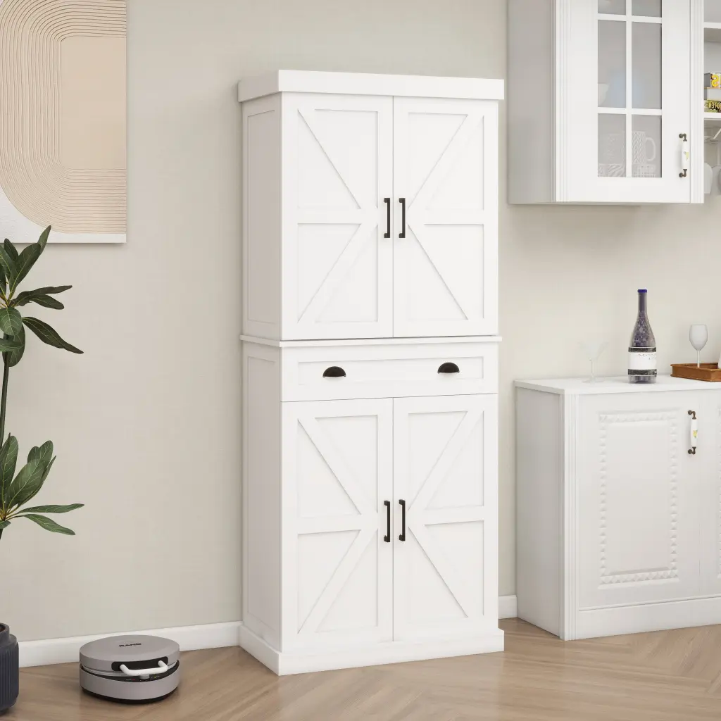 71 Inch Kitchen Pantry Storage Cabinet 4 Doors and Adjustable Racks cl worthy houseware co.-ltd.