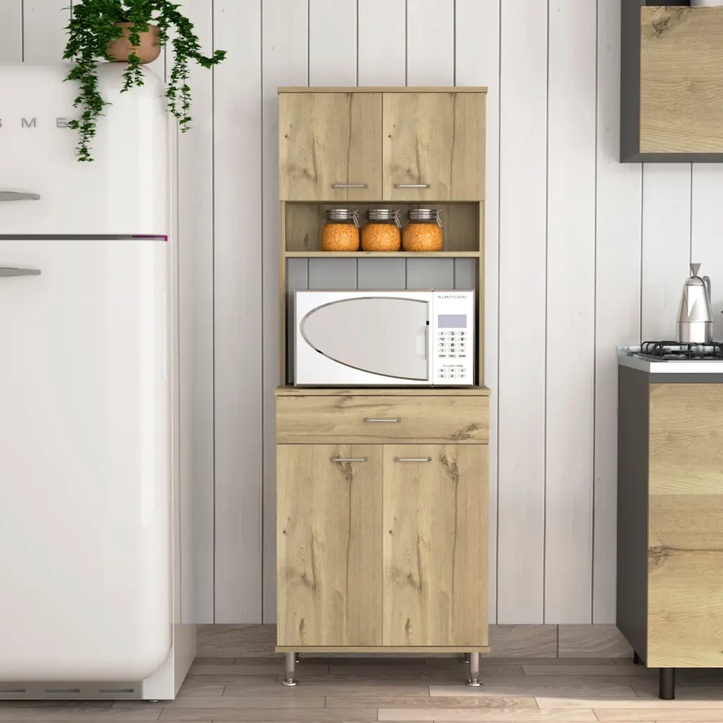 Santa Maria 1 Drawer 1 Shelf Area Pantry Adjustable Metal Legs Kitchen Storage Cabinet furniture max