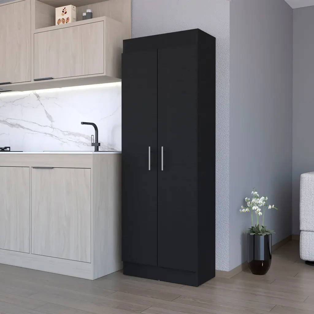 Dawson Pantry Cabinet Polished 5 Shelf Storage Kitchen or Dining Room rta muebles colombia
