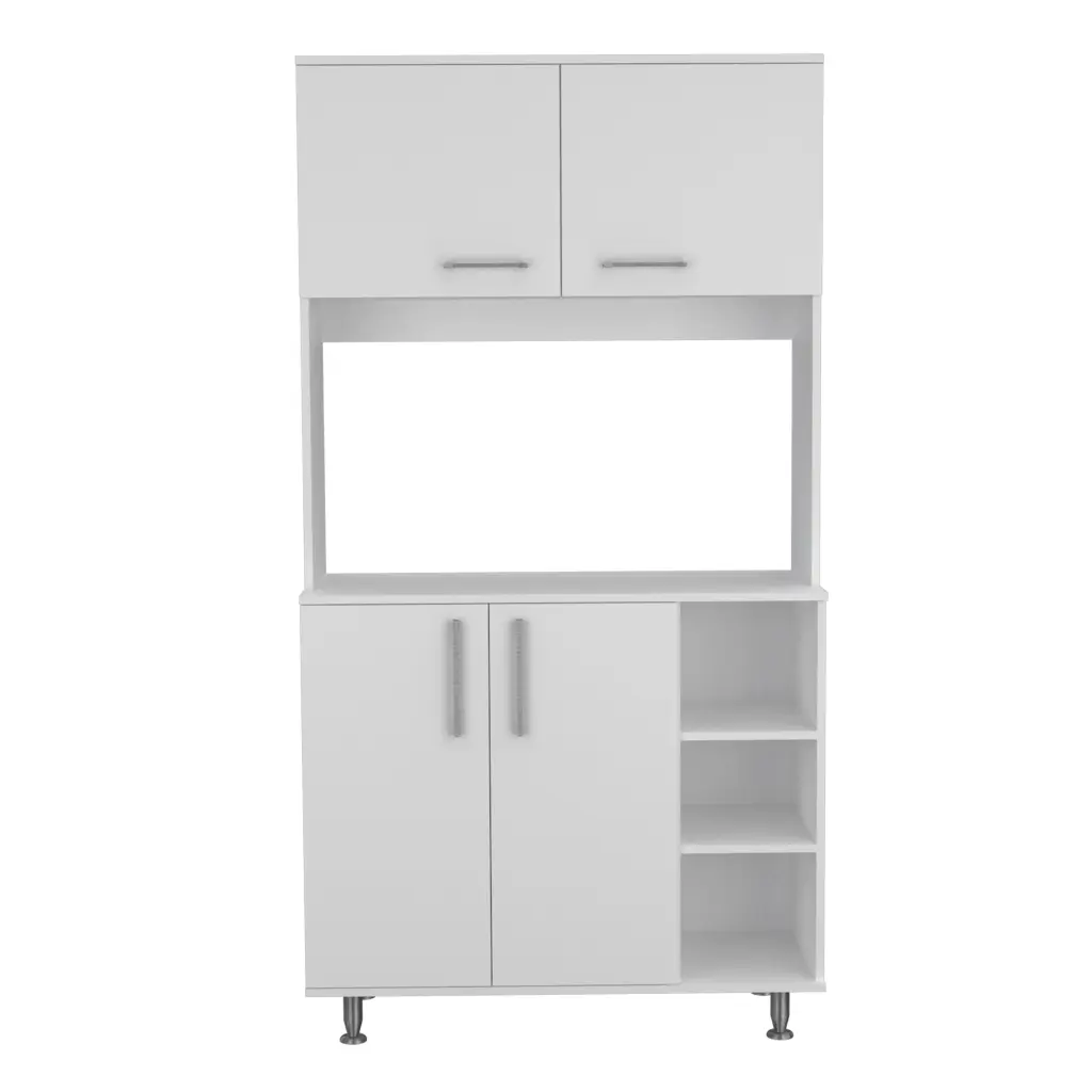 Pantry Cabinet Delaware Kitchen White Particle Board treevol furniture