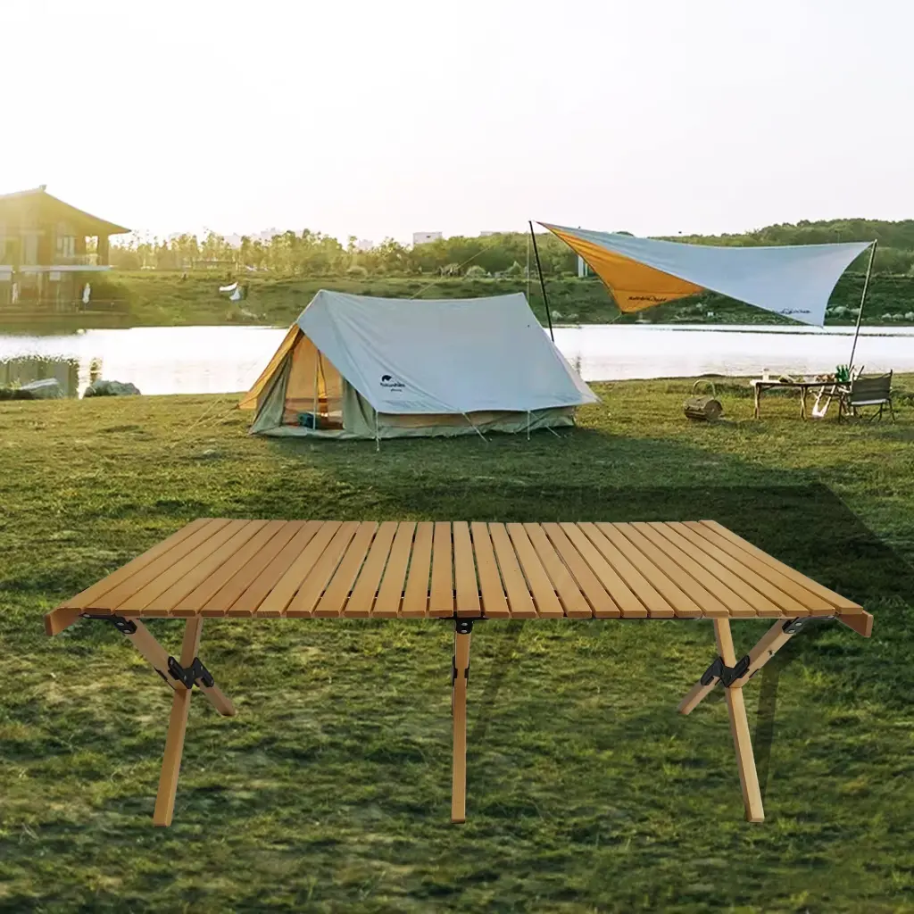 Multi-Function Wooden Collapsible Travel-Friendly Patio Dining Table leisure home -jy