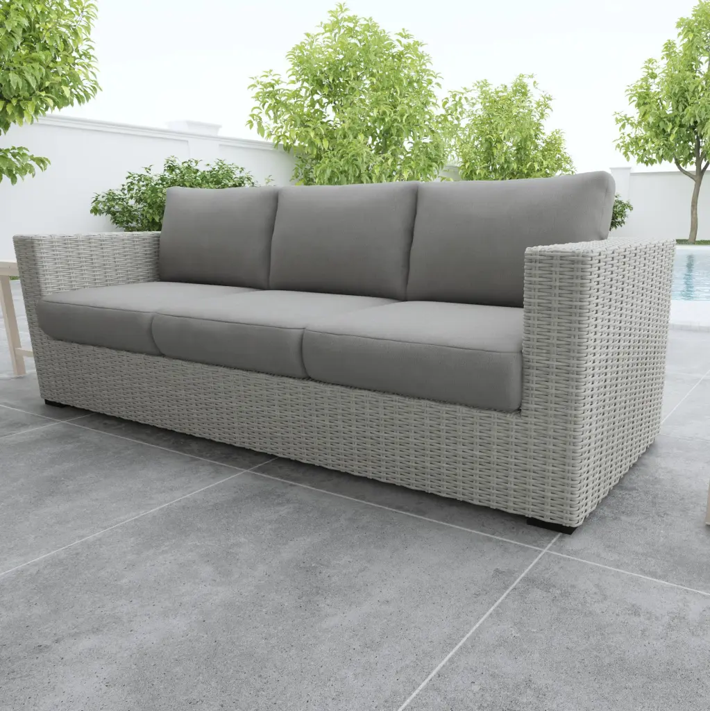 Deep Cushioned Outdoor Sofa Half Round Wicker HDPE Resin, Sol Patio Furniture steve silver furniture