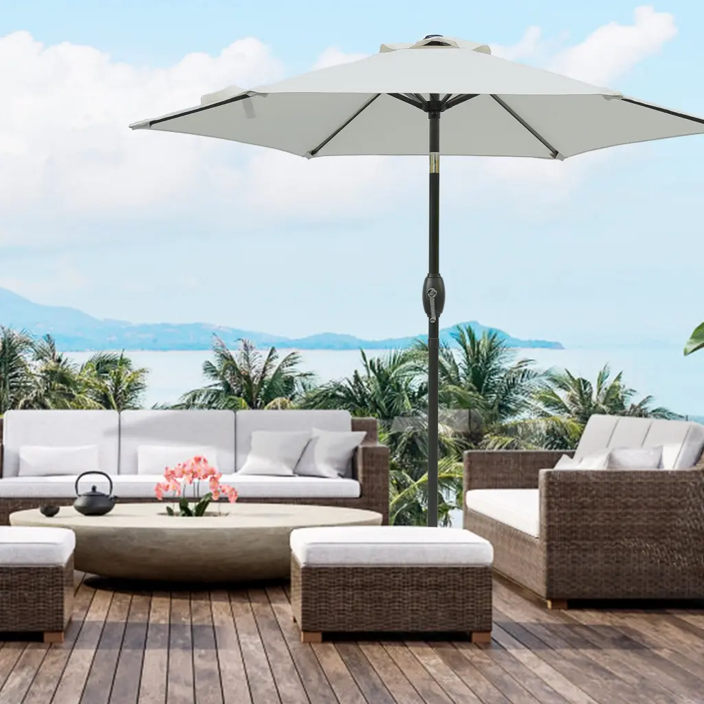 7.5Ft Patio Umbrella Crank and Push Button Tilt Outdoor Use tradeber