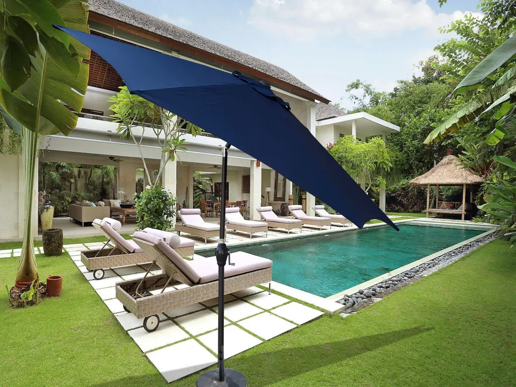 9Ft Umbrella Navy Blue Navy Blue Metal Outdoor Patio Umbrella w-s industry