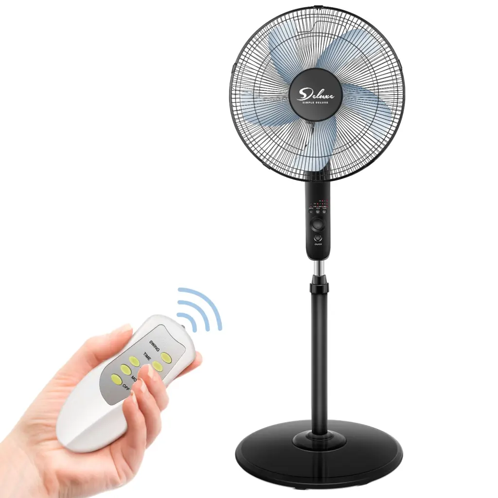 Effortless Deluxe 16 Inch Oscillating Pedestal Stand Fan 3 Speed Customizable w1134dhs