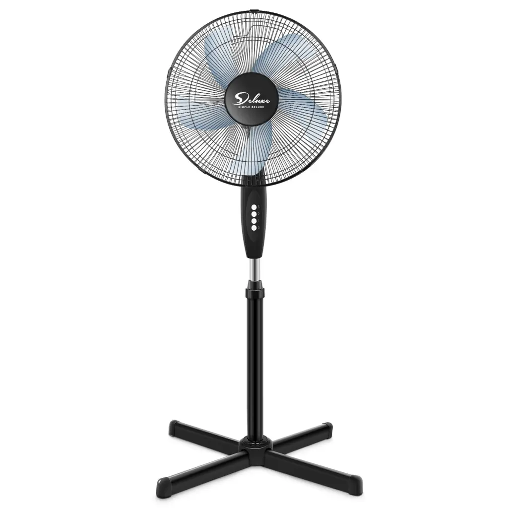 Effortless Deluxe Oscillating 16 Inch 3 Speed Adjustable Pedestal Stand Fan w1134dhs
