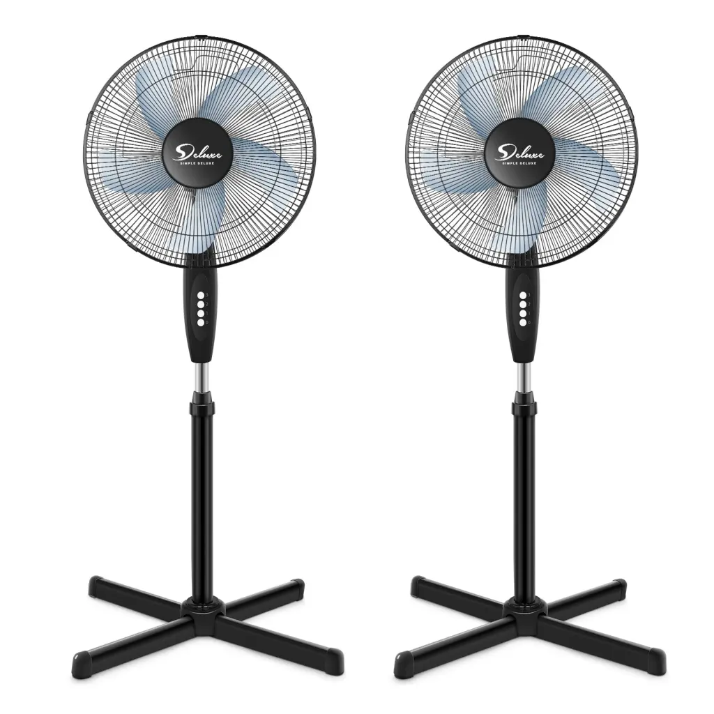 2 Pack Oscillating 16 Inch Customizable Speed Pedestal Stand Fan Indoor w1134dhs