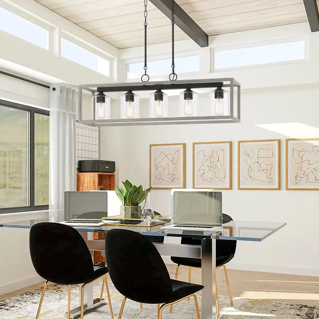 5 Light Kitchen Island Pendant Driftwood Ceiling Lights Alloy Metal acroma
