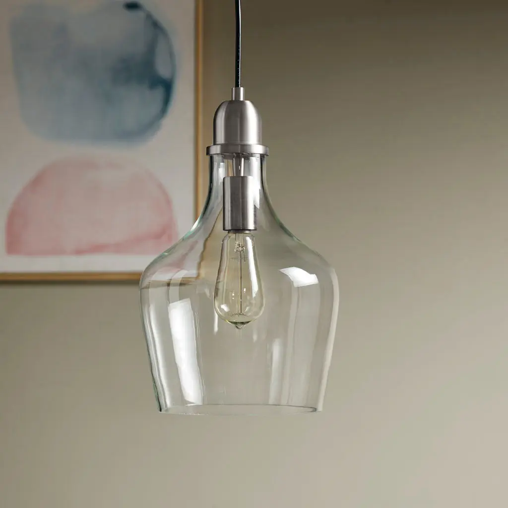 Auburn Bell Shaped Crystal Pendant Shiny Metal Cotton Elegant Lighting jla