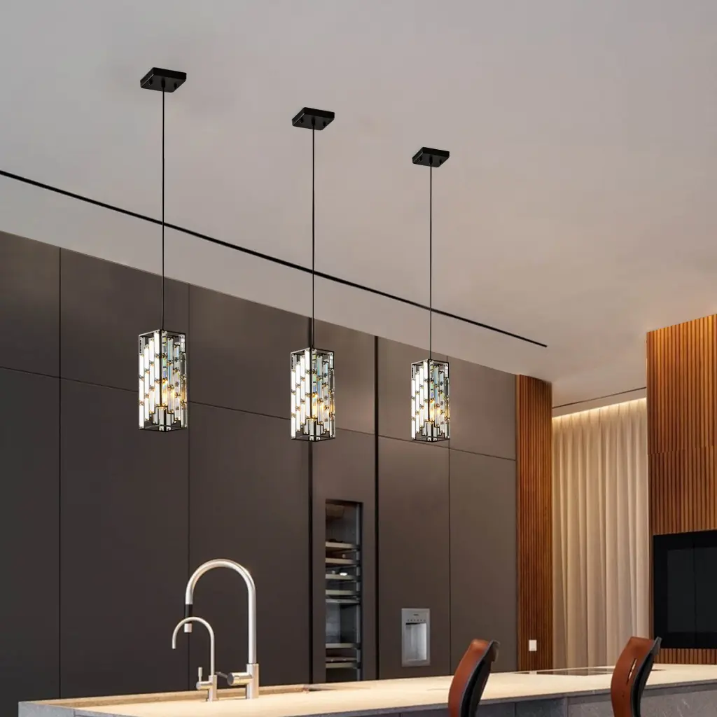 Modern Glass Pendant Light 3 Pack Customizable Hanging Ceiling Lamp Cord lighting commune