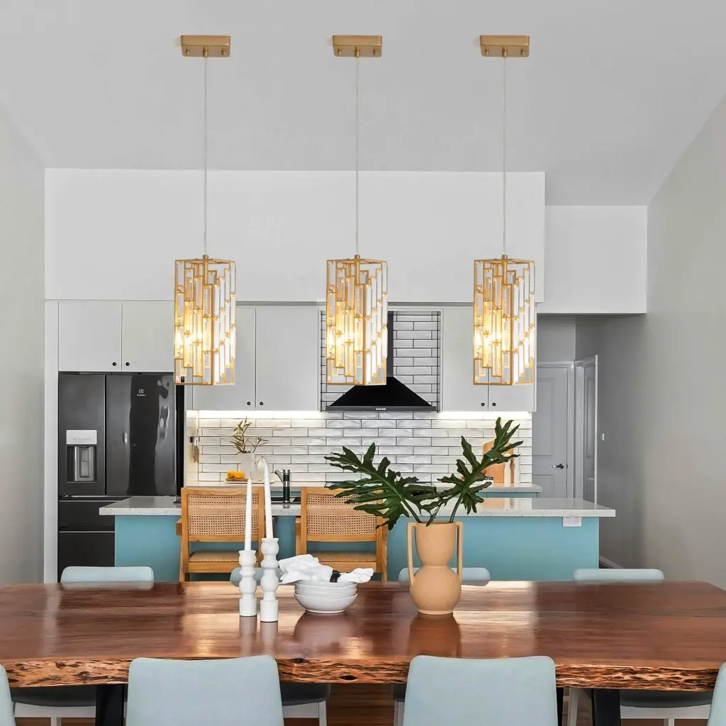 Modern Glass Pendant Light 3 Pack Customizable Hanging Ceiling Lamp Adjustable Height lighting commune