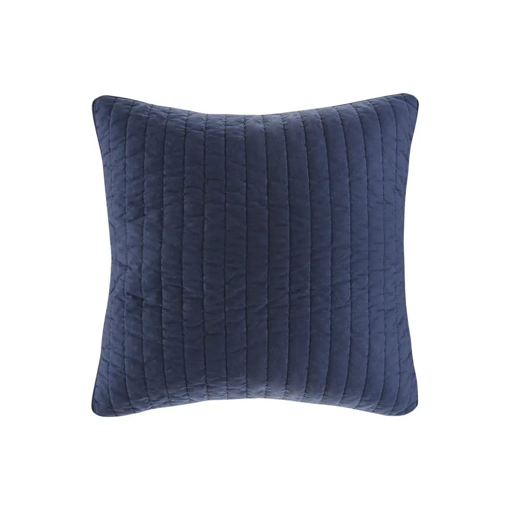 Cotton Quilted Euro Sham Navy Blue Standard Size Pillow Cover jla