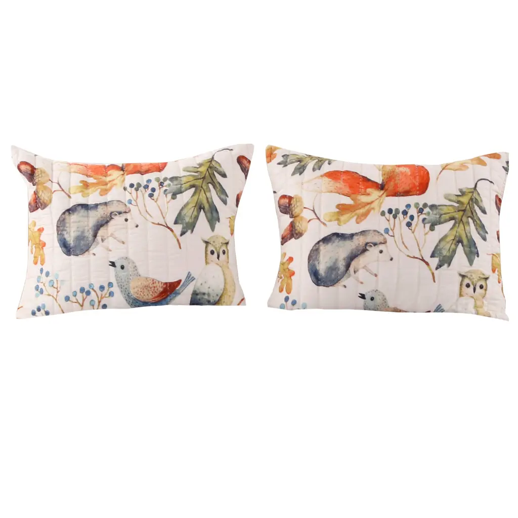 26 X 20 Inches Standard Pillow Sham Fox And Owl Print, Multicolor royal hampton