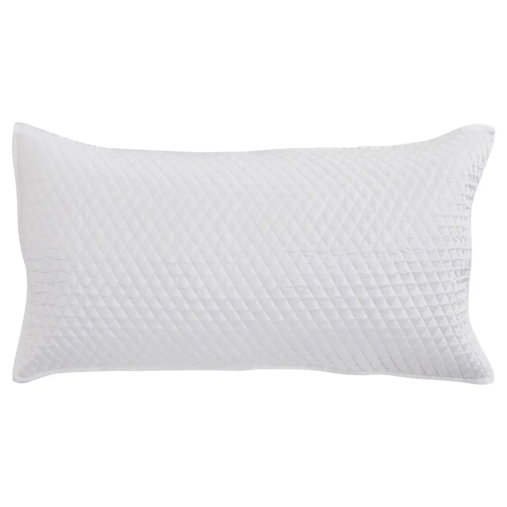 Kahn Hand Quilted King Size Lumbar Pillow Sham Matte White royal hampton