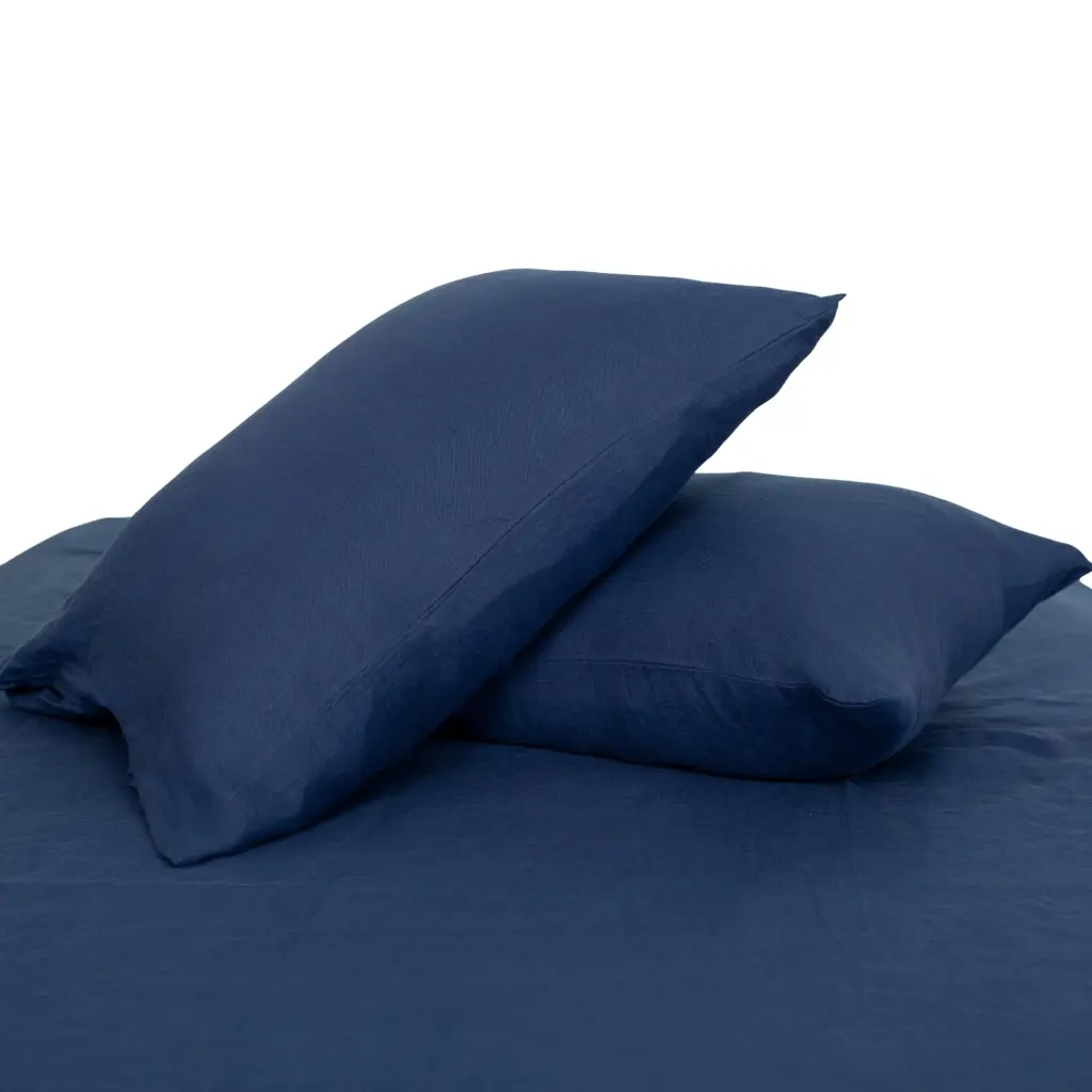 King Size Luxury Soft Linen Pillow Cases Set 2 real linen