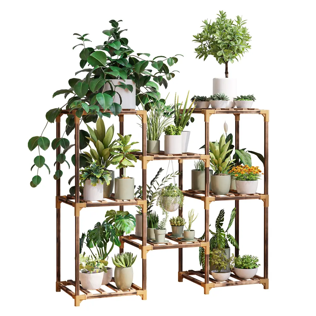 Plant Stand Indoor Outdoor Timber Plant Stands Multiple Plants Tiered Display w2181