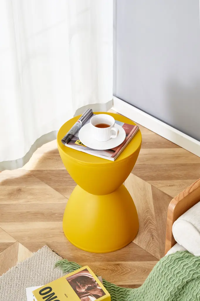 Price Stool Mustard Plastic Chic Yellow Side Table d-n furniture