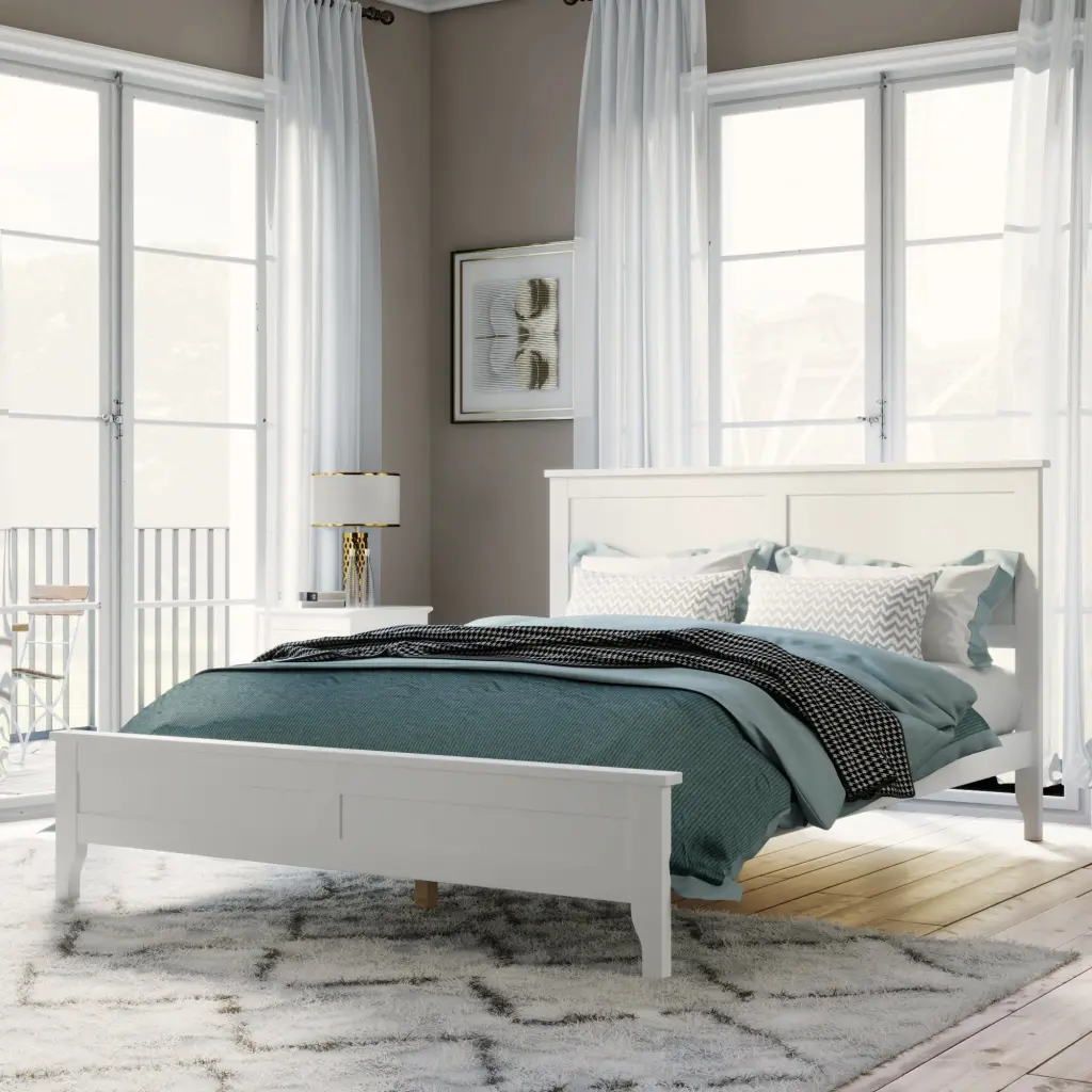 Modern White Solid Timber Full Platform Bed Old SKU WF283524AAK bed best