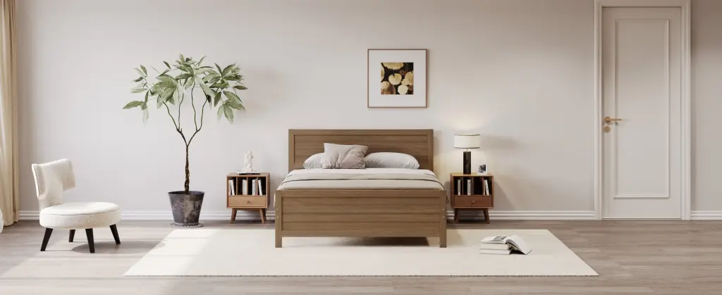 Wood Platform Bed Frame Headboard And Bedding Foundation bed best