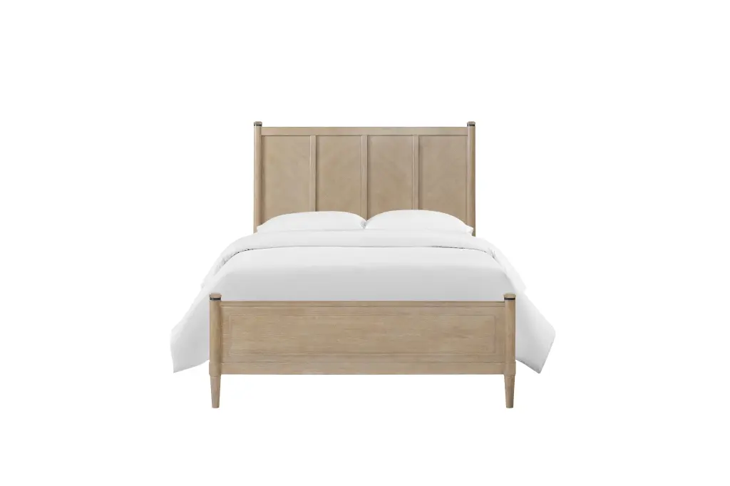 Queen Lo Post Bed Sand Finish Solid Timber MDF Minimalist Design ihomefurnishings