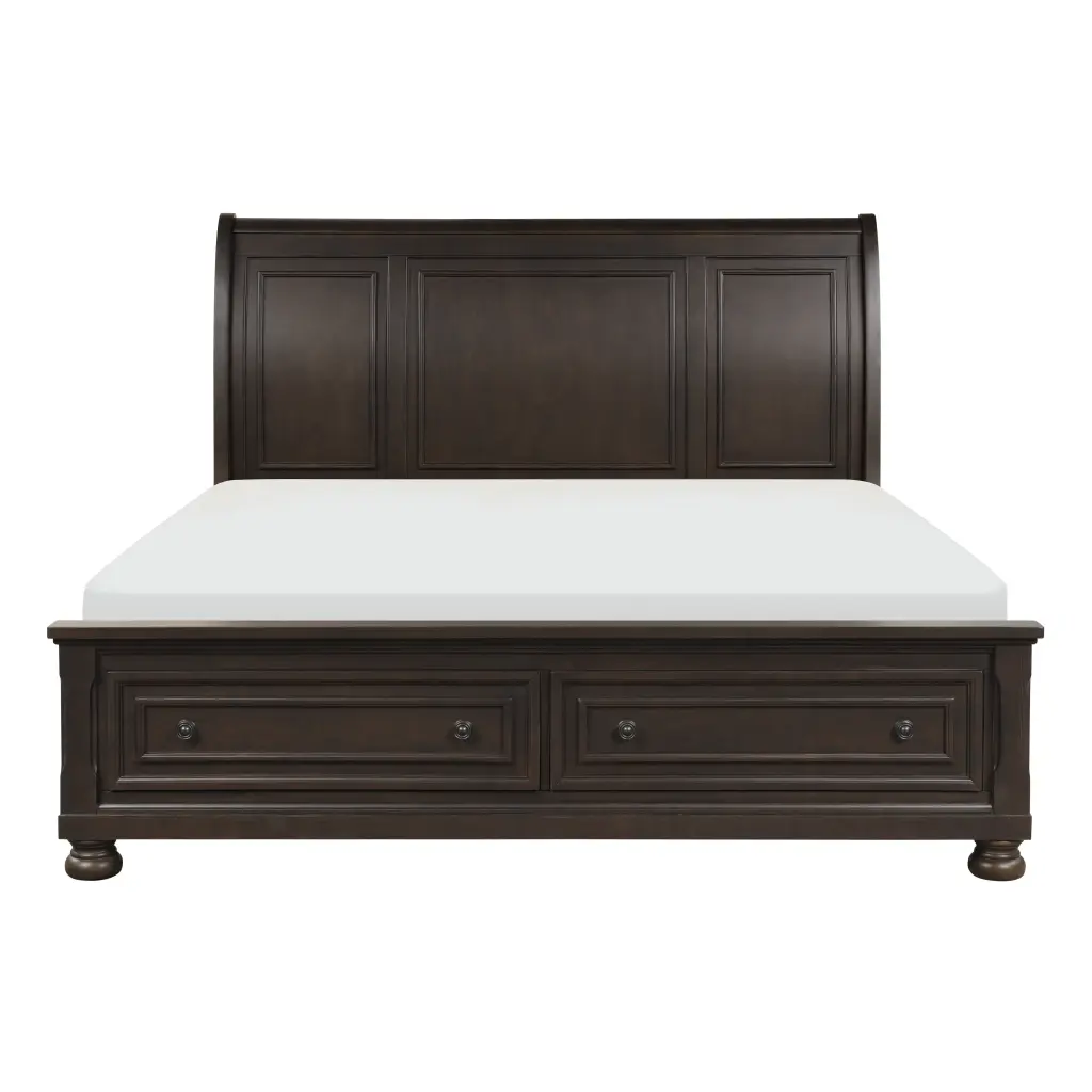 1PC Queen Size Platform Bed Footboard and Storage Drawers Traditional Design kanepe
