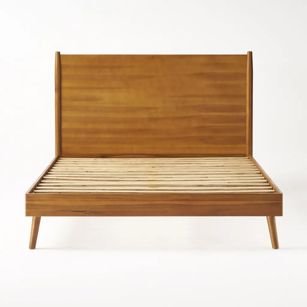 Cohron Solid Wood Platform Bed California King Natural Acacia Wood nh-sunfay