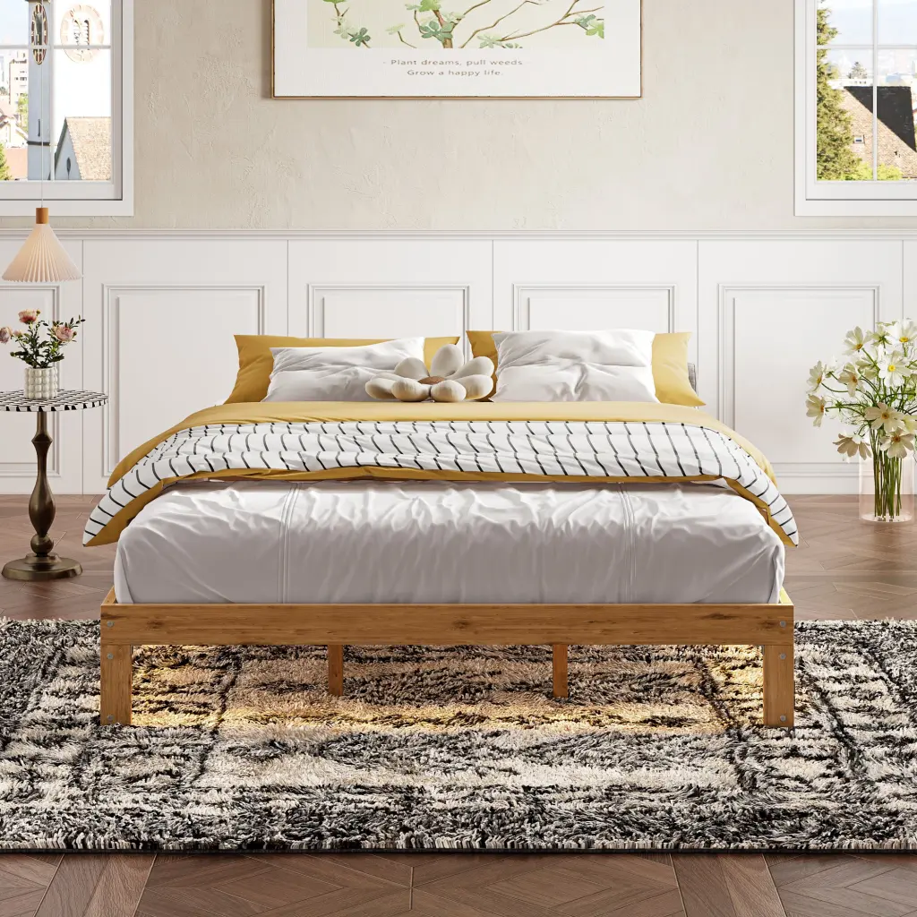 12 Inch Solid Timber Queen Platform Bed Frame Sturdy Construction srh