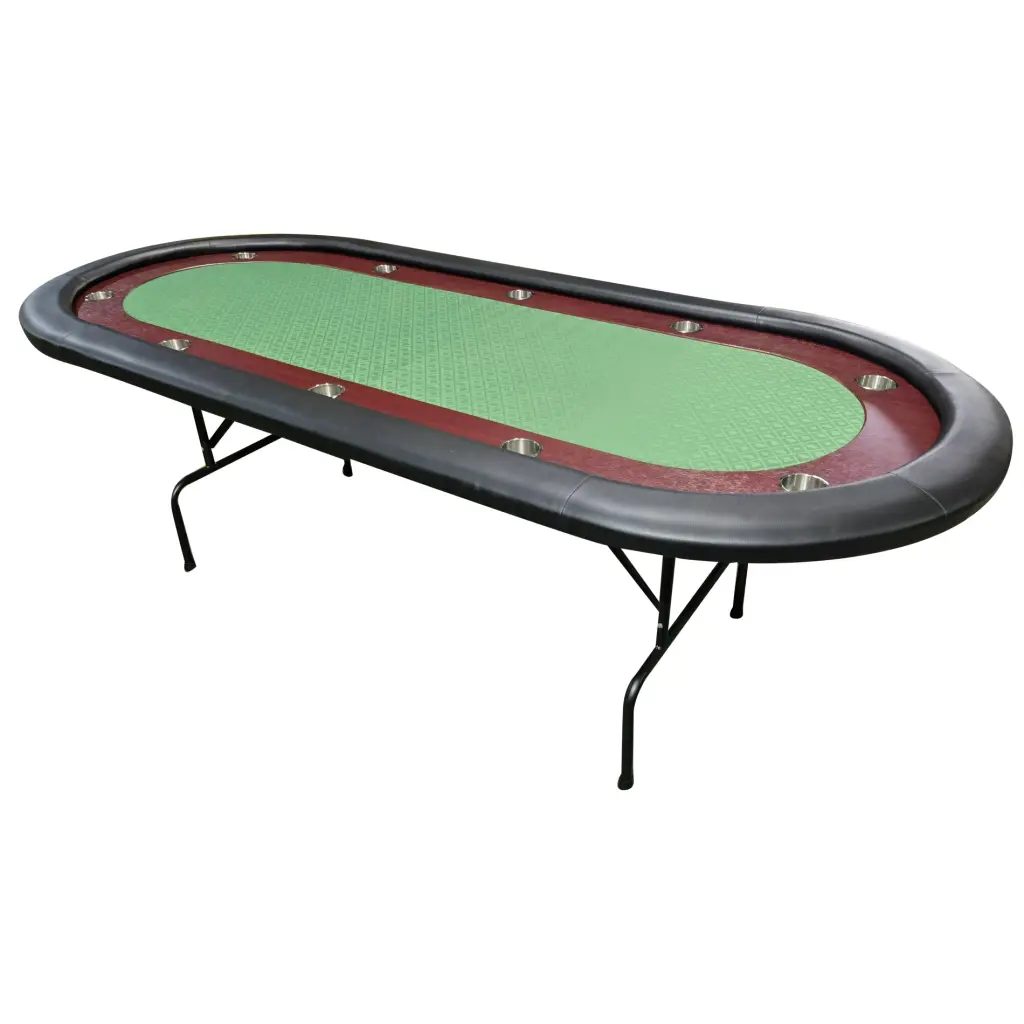 96 Inch Folding Poker Table Green Felt Top and Timber Frame ino design