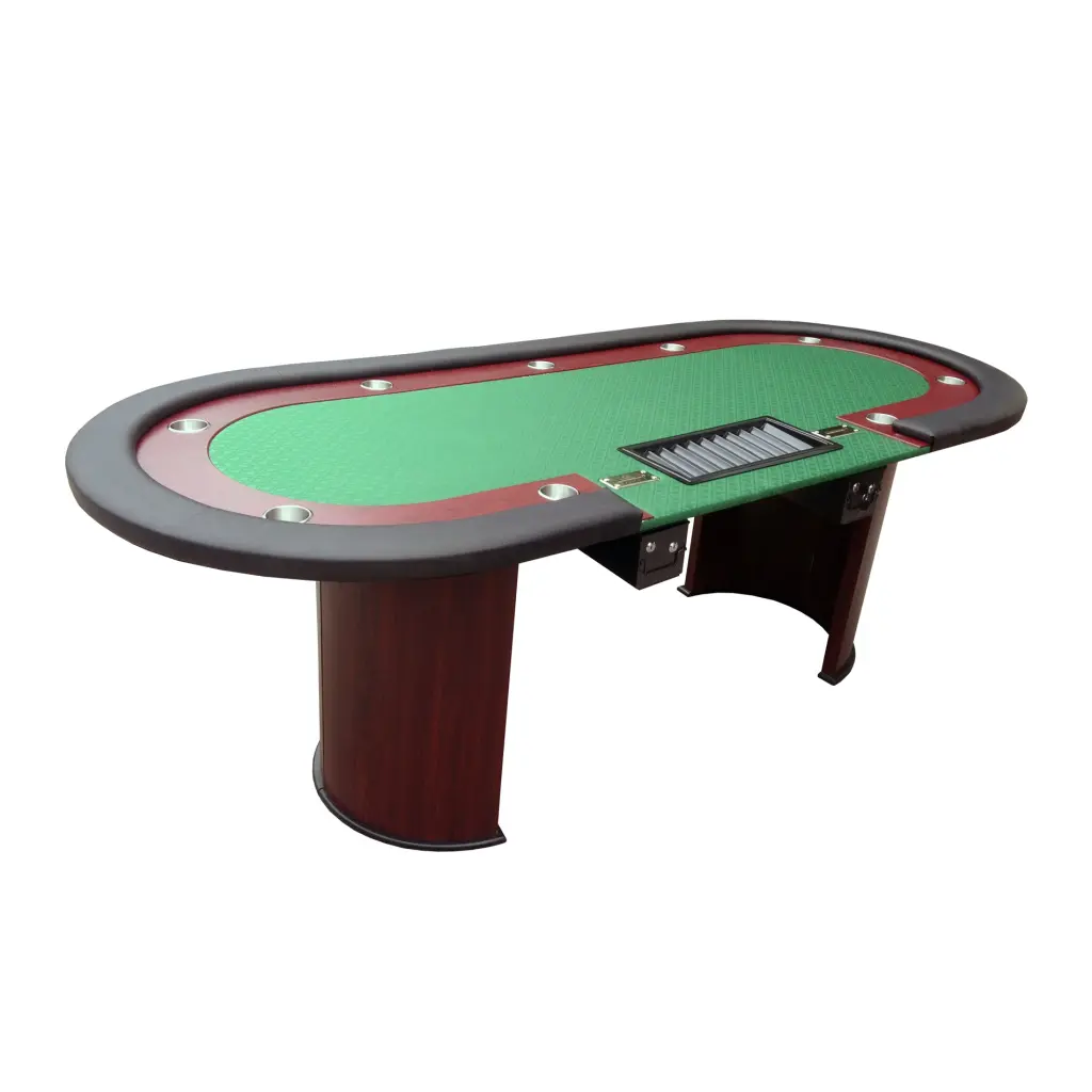 96 Inch Luna Ultra Poker Table Speed Cloth Racetrack Chip Tray w2748