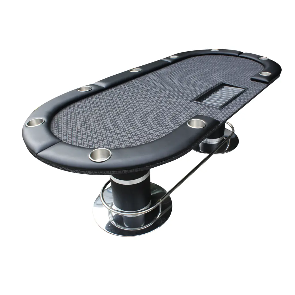 95 Inches Poker Table Model 18755 Black Cup Holders And Chips Tray Game Room w2748
