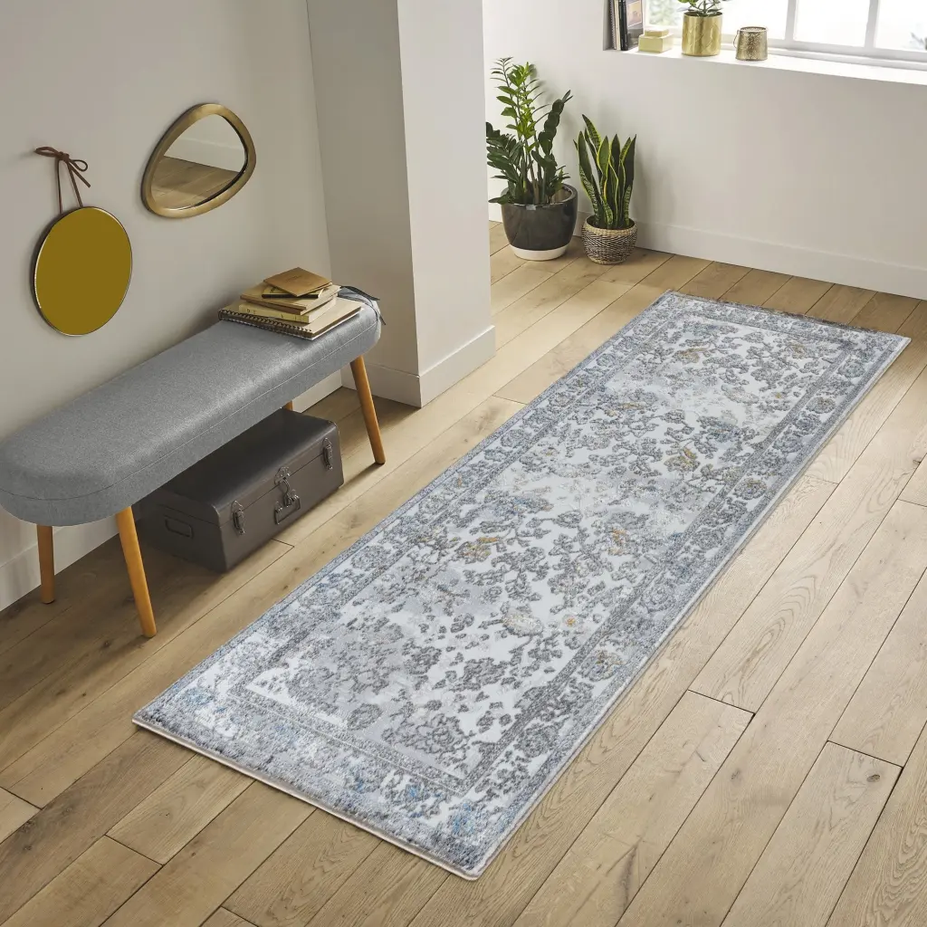 Legacy Gc Cam8002 Multi 2 Ft 7 X 7 Ft Area Rug Grey Polyester Non Slip Living Room Rug icona home decor