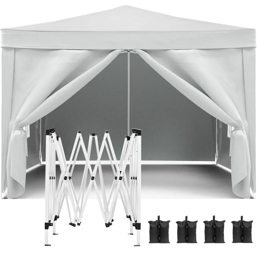 10'x10' Folding Canopy 4 Removable Sidewalls Outdoor Event Shelter sunlight store
