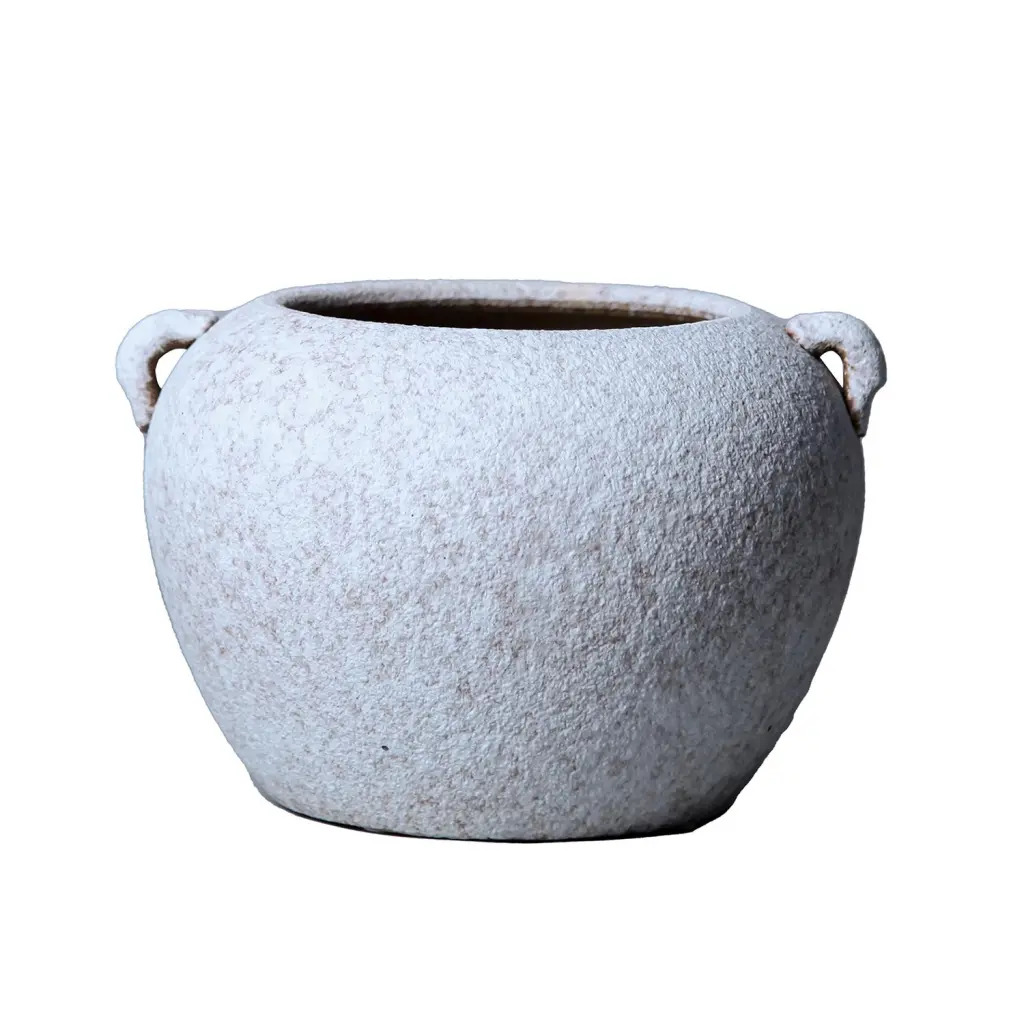 Artisan Porcelain Grey Marble Vase 10D X 7H Country Charm Decor furnings