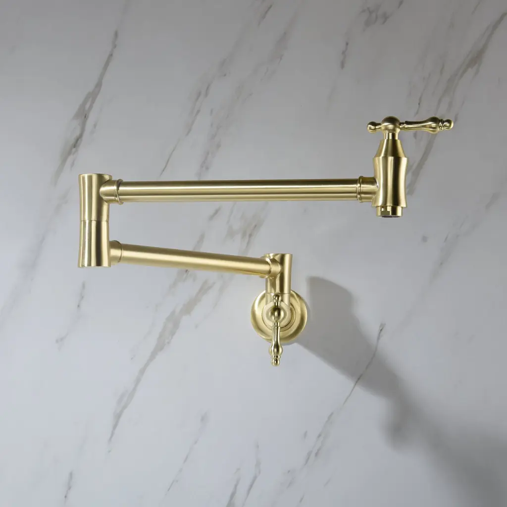 Pot Filler Faucet Wall Mount Precious Metal Copper Alloy Kitchen Sink rnb