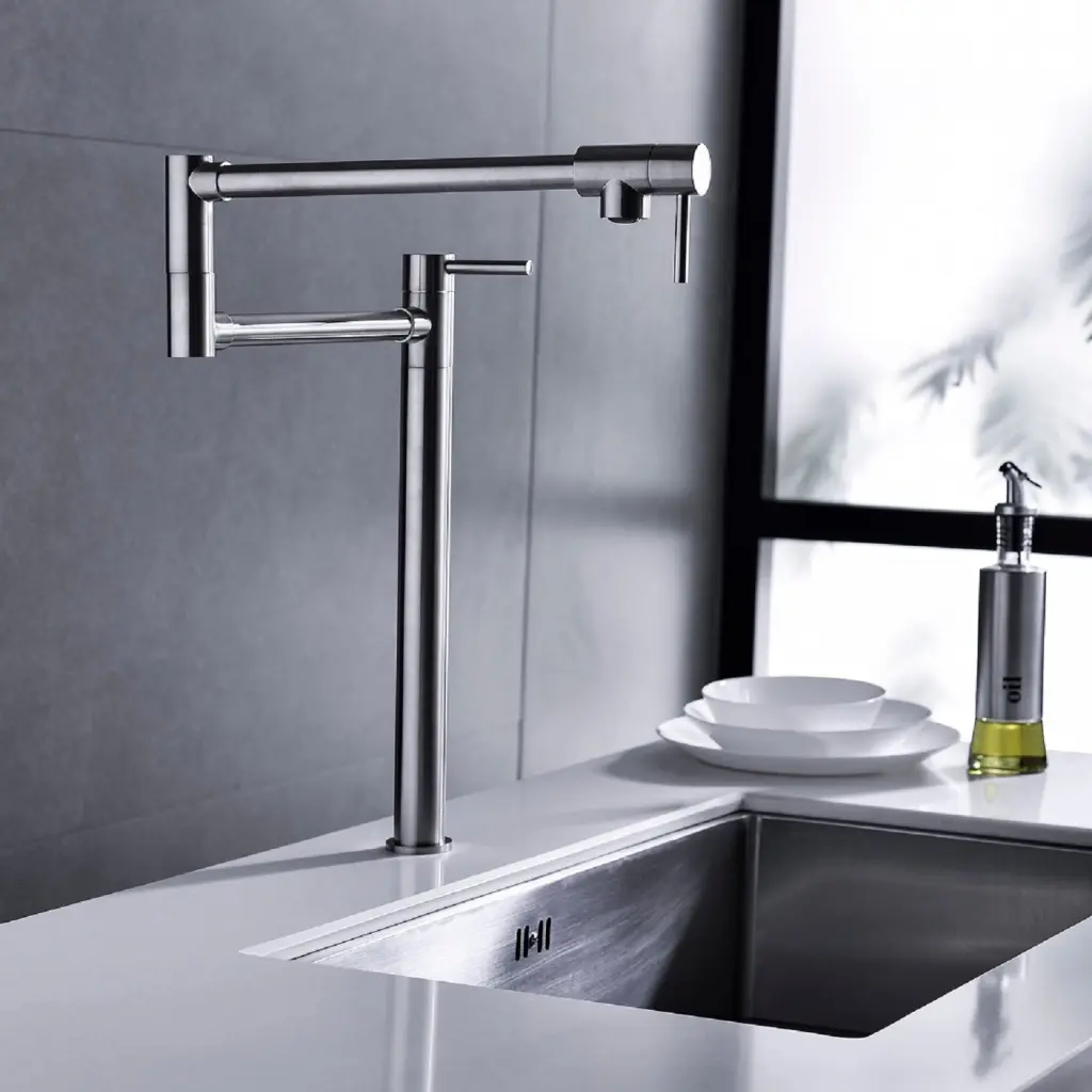 Pot Filler Faucet Extension Shank Brushed Nickel Copper Alloy Kitchen Faucet w928 dongtu group
