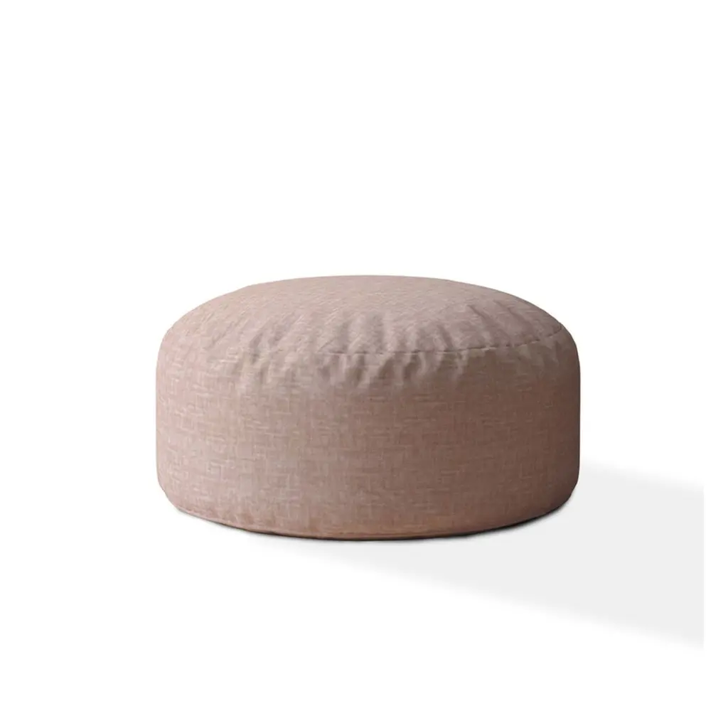 Indoor Banaras Blush Round Zipper Pouf Cover Only 24In Dia X 20In Tall usa made pillow and pouf