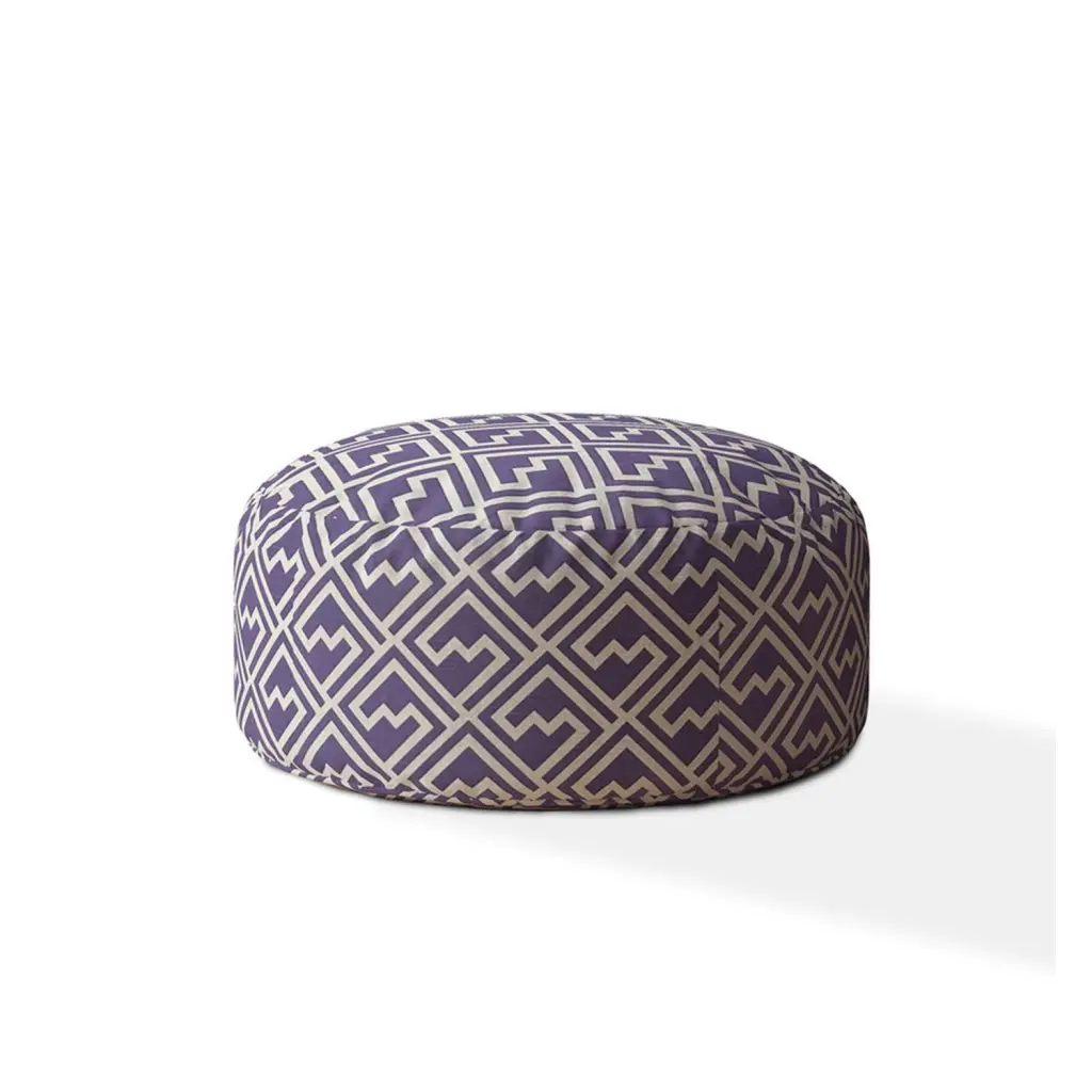 Indoor Tetri Med Purple Round Zipper Pouf Cover Only 24In Dia X 20In T Ottoman usa made pillow and pouf