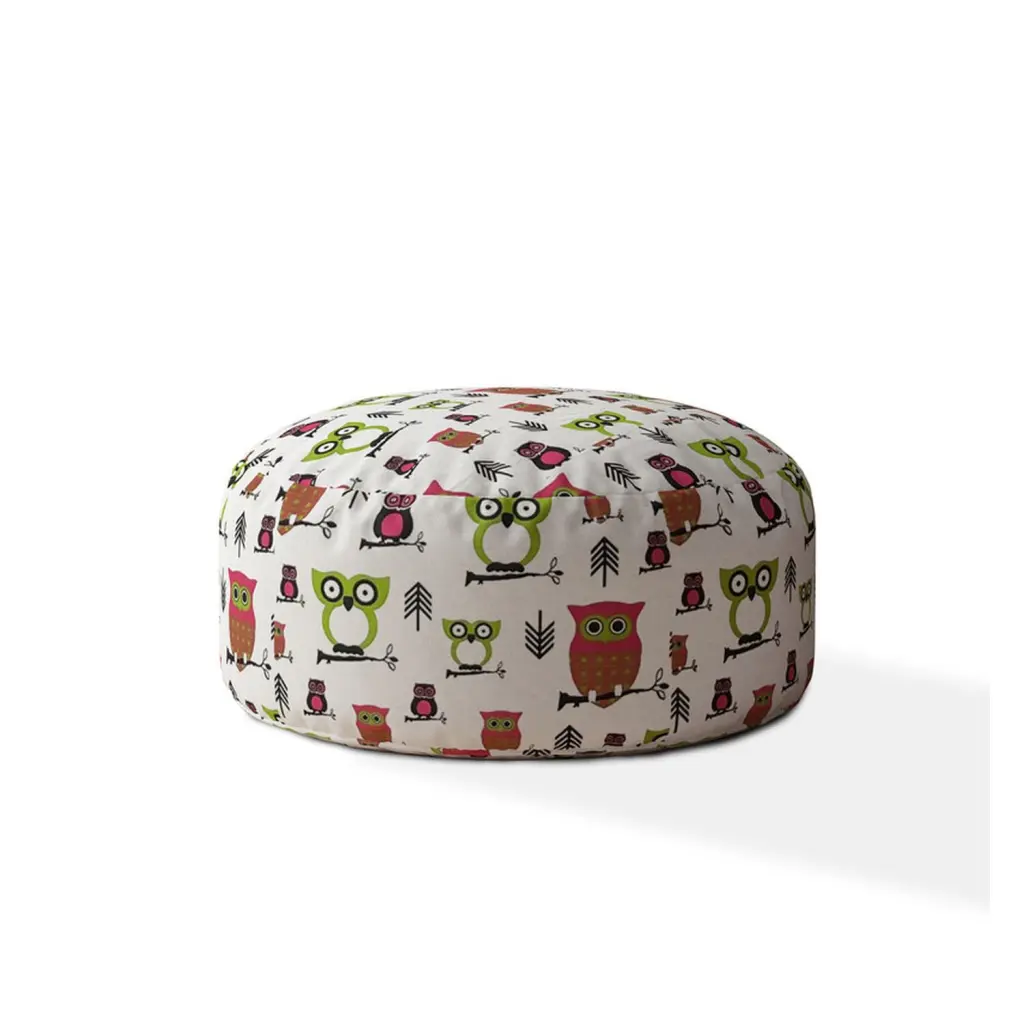 Indoor Whooty Hot Pink Round Zipper Pouf Cover Only 24In Dia X 20In Tall Footstool Ottoman usa made pillow and pouf