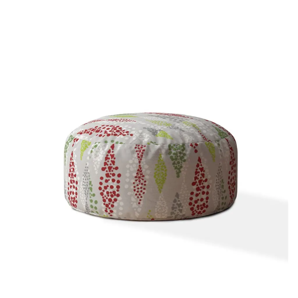 Indoor Angelo Flow Green Round Zipper Pouf Extra Beads usa made pillow and pouf