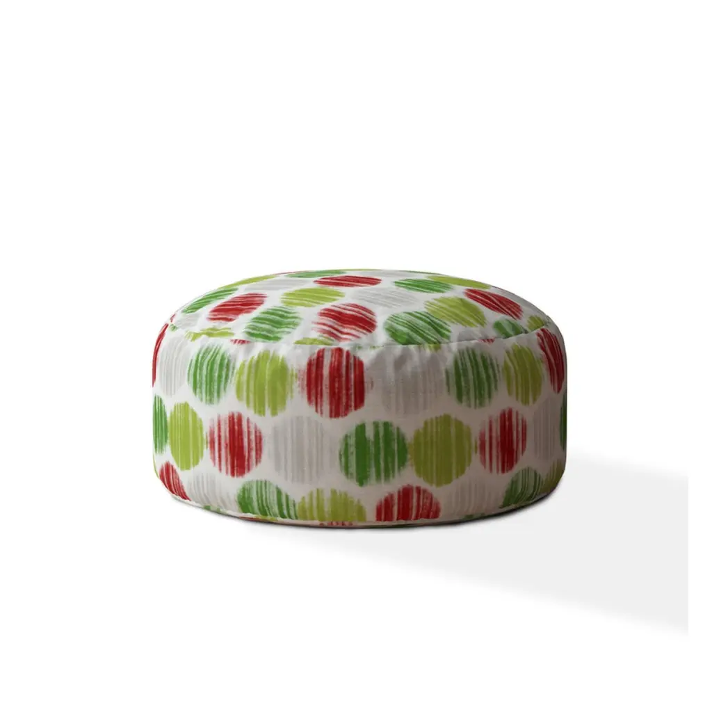 Indoor Bernard Green Round Zipper Pouf Cover 24 Inch Diameter usa made pillow and pouf