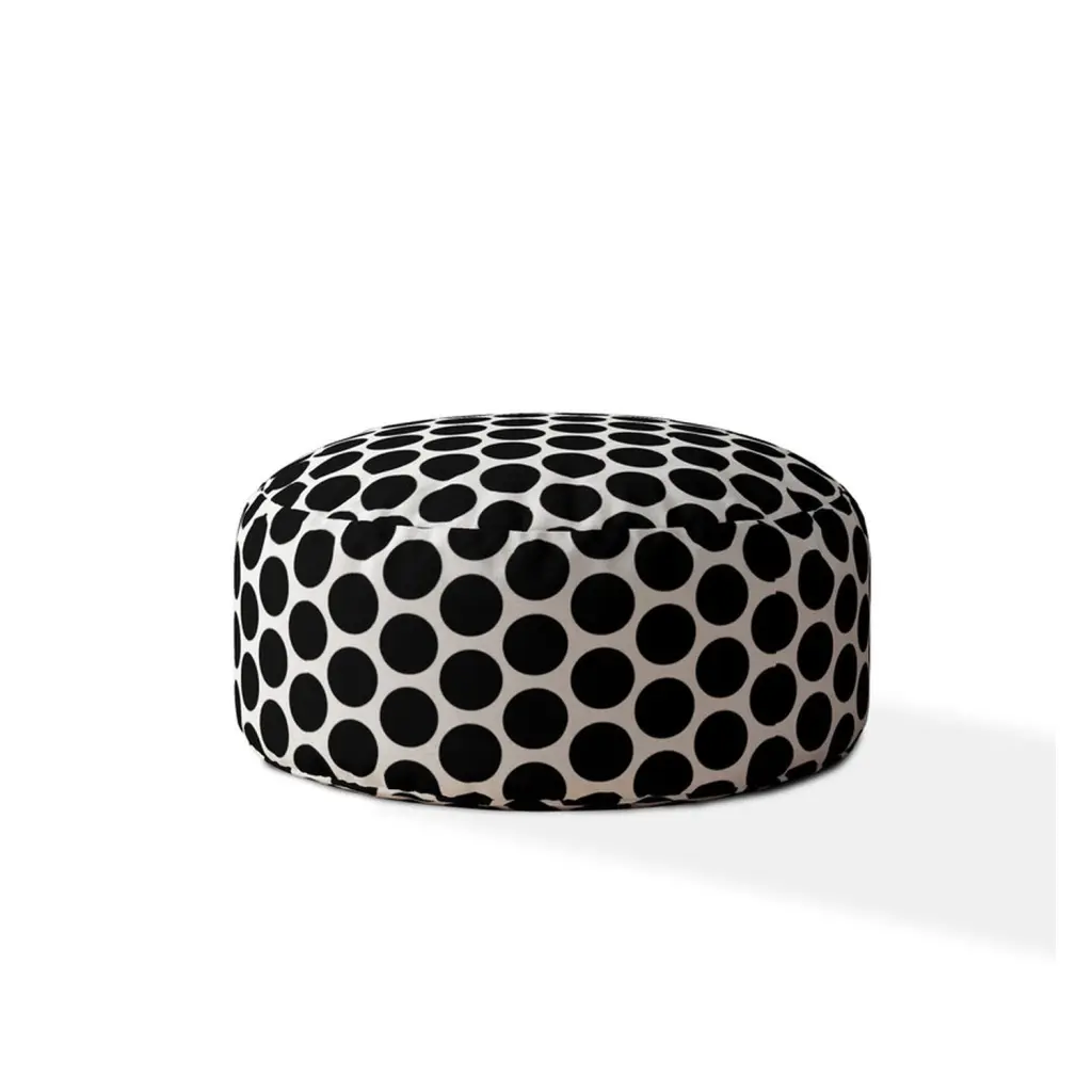 Indoor Big Dot Black Round Zipper Pouf Cover Only 24In Dia X 20In Tall usa made pillow and pouf
