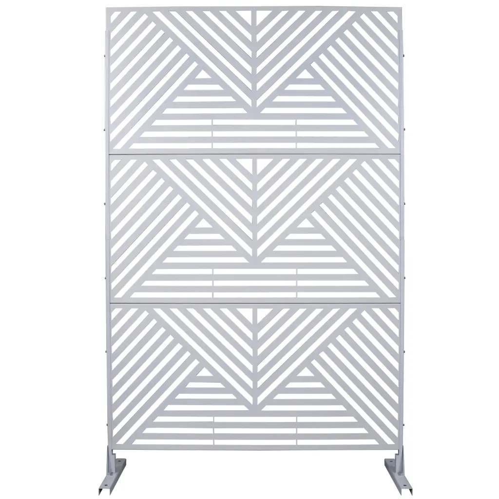 Outdoor Indoor Privacy Screen Metallic 76 Inch H 48 Inch W Freestanding Room Divider g-h
