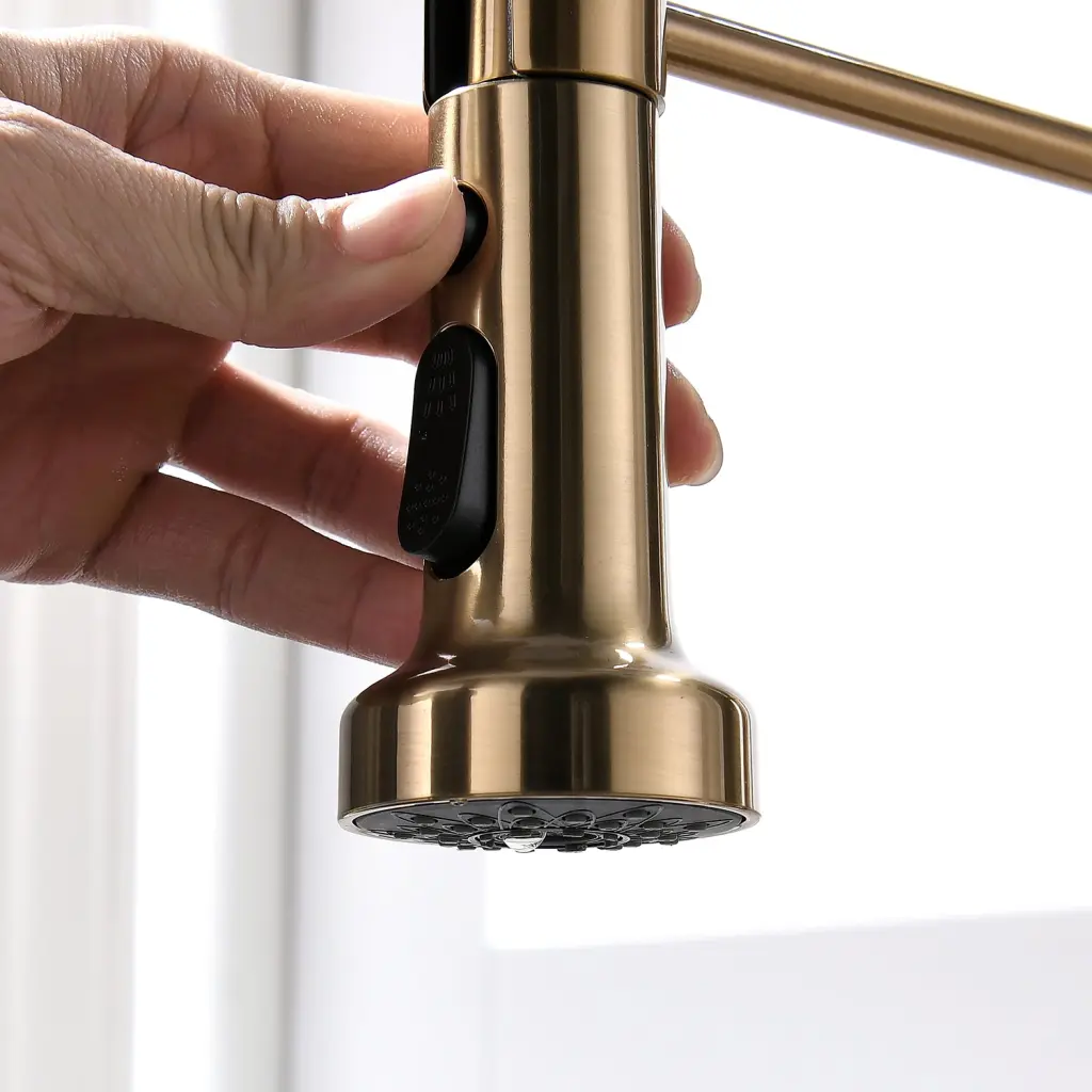 Commercial Applicator Brushed Nickel Kitchen Faucet Pull Down Sprayer Single Handle flg