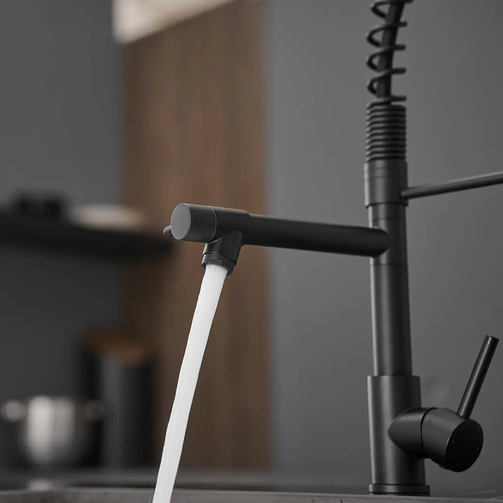 Professional Grade Stainless Alloy Metal Kitchen Faucet Pull Down Sprayer flg
