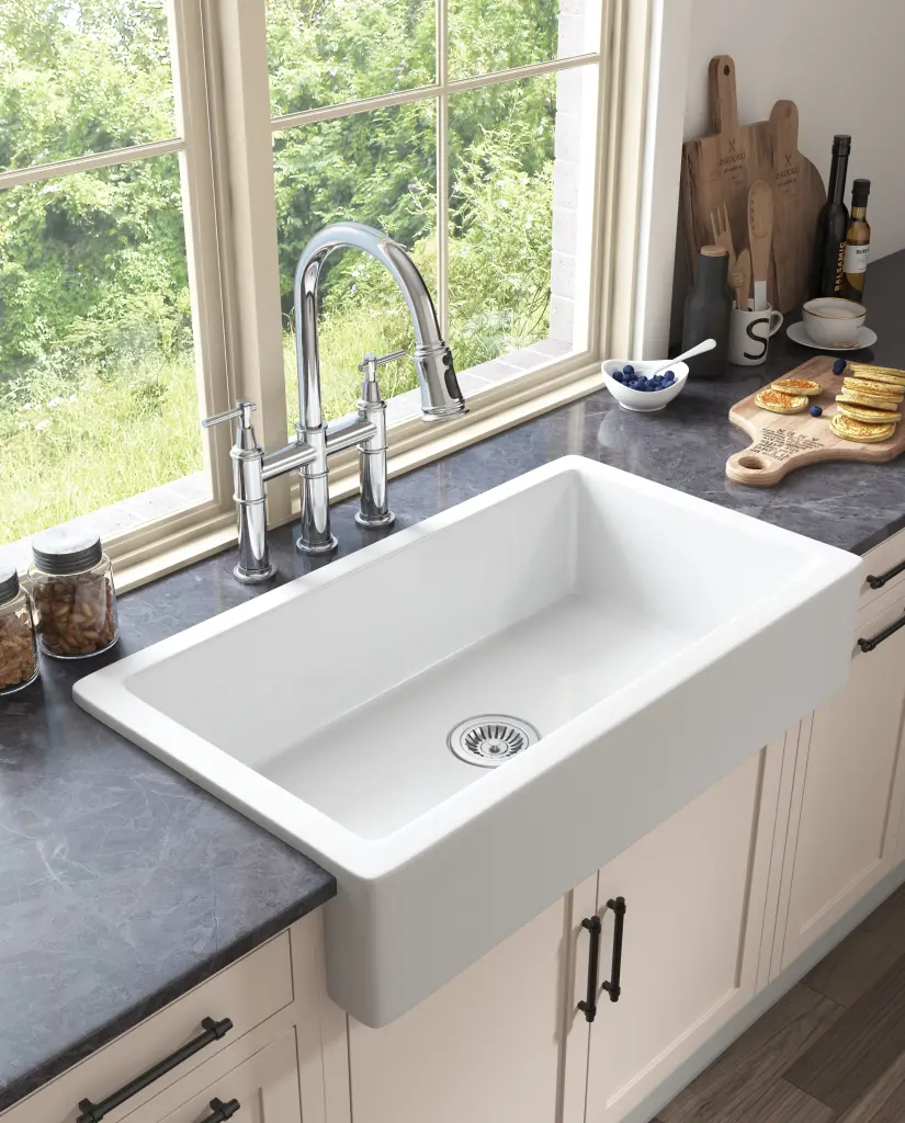 Bridge Kitchen Faucet Pull Down Sprayhead Spot Chrome Copper Alloy Finish rnb