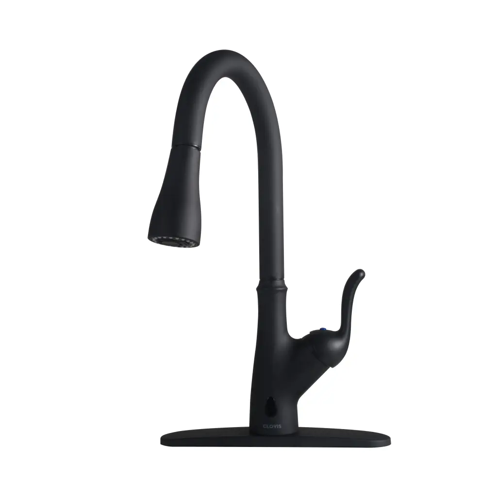 Pull Down Touchless Single Handle Kitchen Faucet Matte Black Zinc w1056 clovis