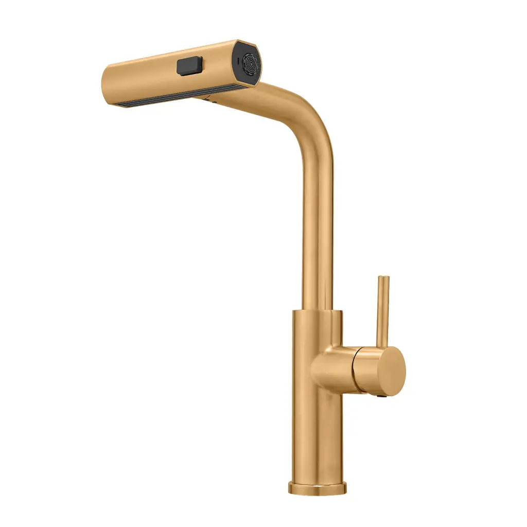 Kitchen Sink Faucet Nickel Gold Kitchen Faucet Pull Out Sprayer flg